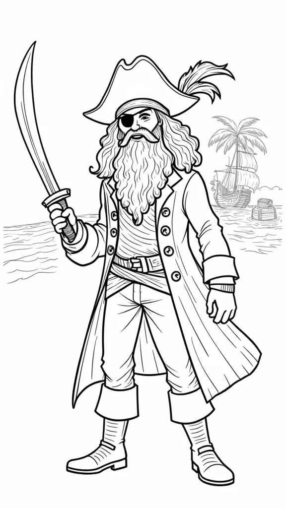 jack sparrow coloring page